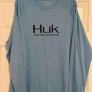 Huk Men's Light Blue Long Sleeve Shirt Size XL